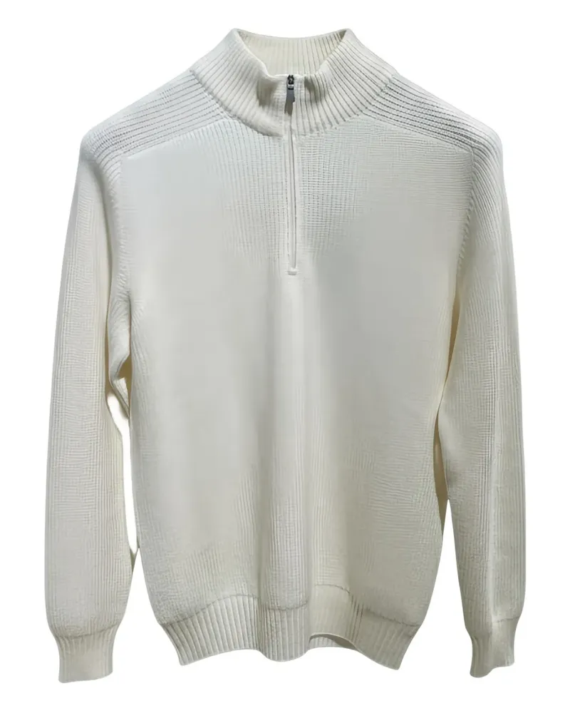 Gran Sasso Pullover mit Reißverschlusskragen - Weiß Weiß