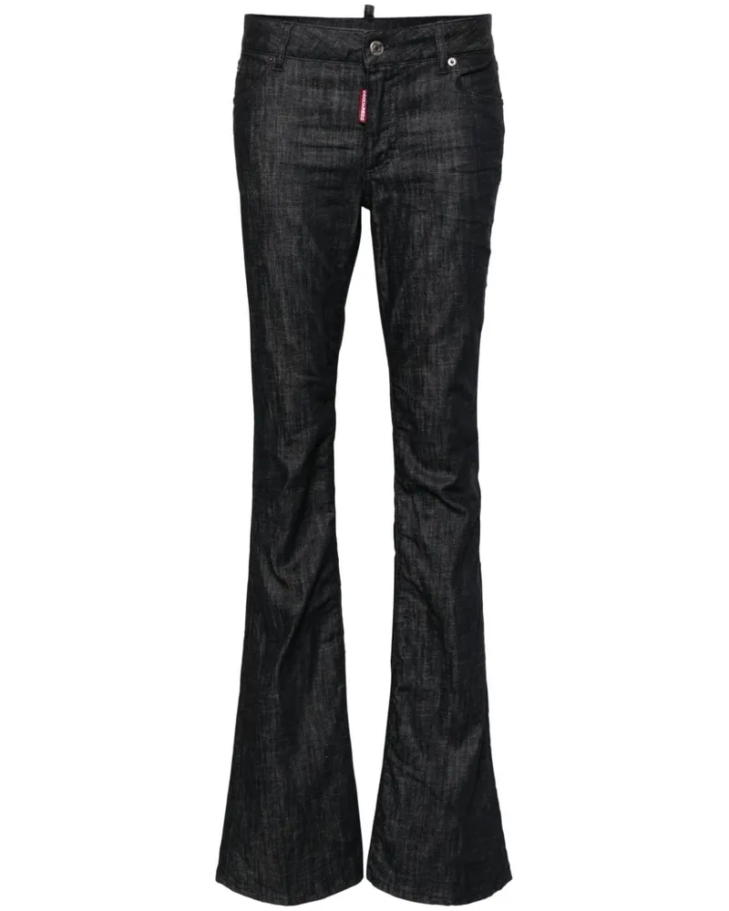 Dsquared2 Halbhohe Schlagjeans - Schwarz Schwarz