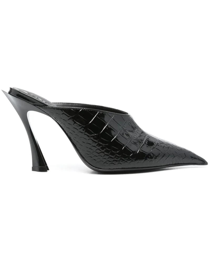 Thierry Mugler Fang Mules 95mm - Schwarz Schwarz