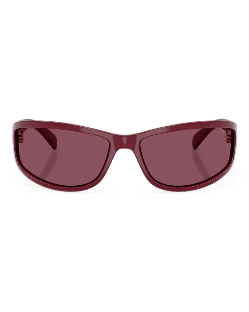 Miu Miu Sonnenbrille mit eckigem Gestell - Rot Rot