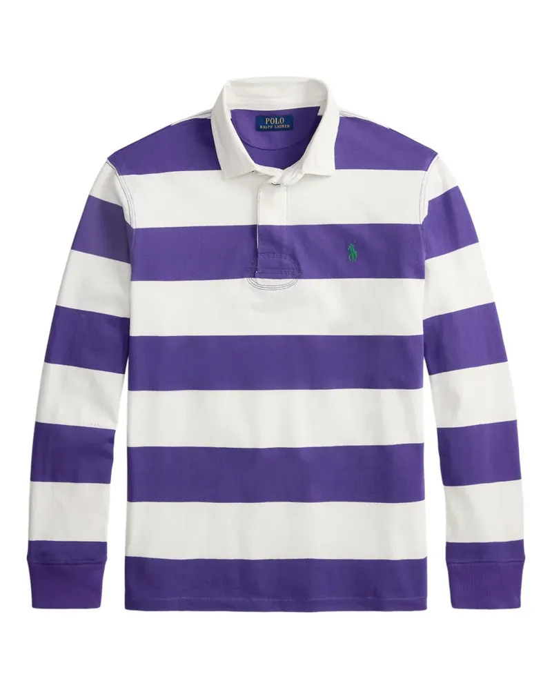 Ralph Lauren Gestreiftes Poloshirt mit klassischem Kragen - Violett Violett