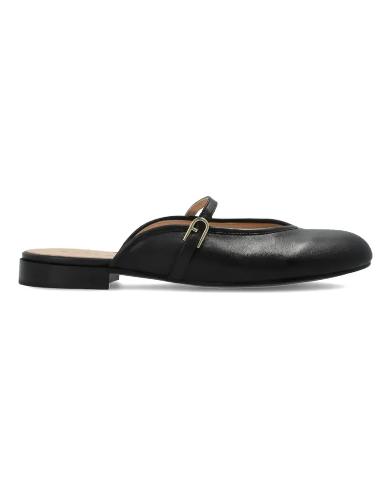 Furla Etoile strap-detail leather mules - Schwarz Schwarz