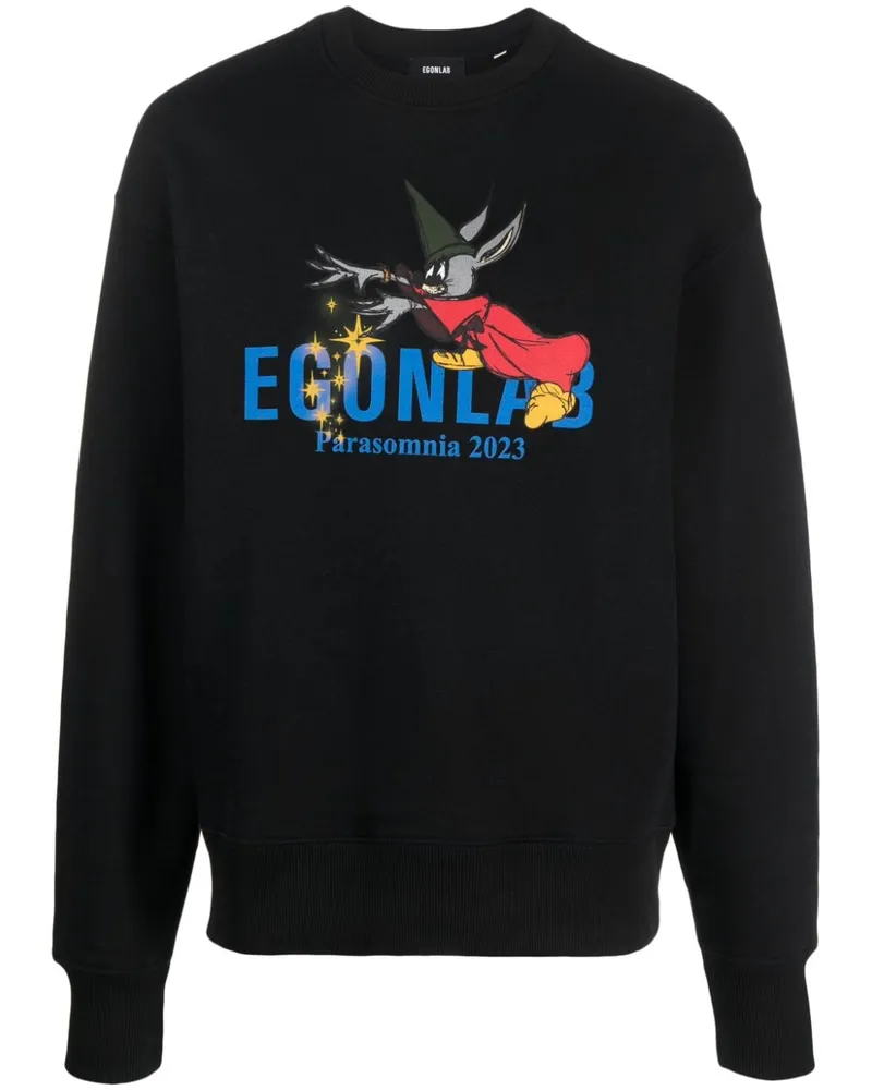 Egonlab Sweatshirt mit Logo-Print - Schwarz Schwarz