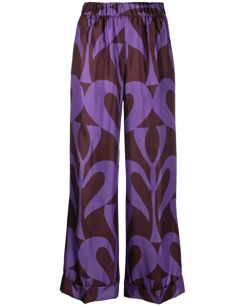 P.A.R.O.S.H. P.A.R.O H. High-Waist-Hose mit grafischem Print - Braun Braun