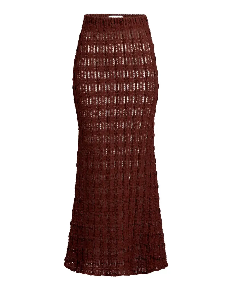 Silvia Tcherassi Ciji textured-knit maxi skirt - Braun Braun