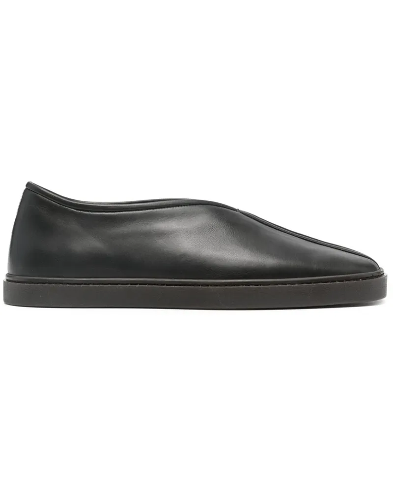 Christophe Lemaire Piped Slip-On-Sneakers - Schwarz Schwarz