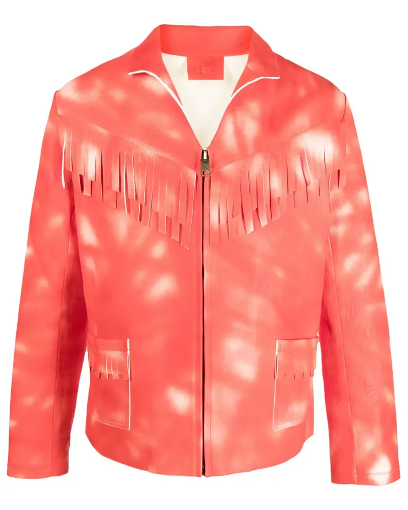 ERL Lederjacke mit Batik-Print - Rot Rot