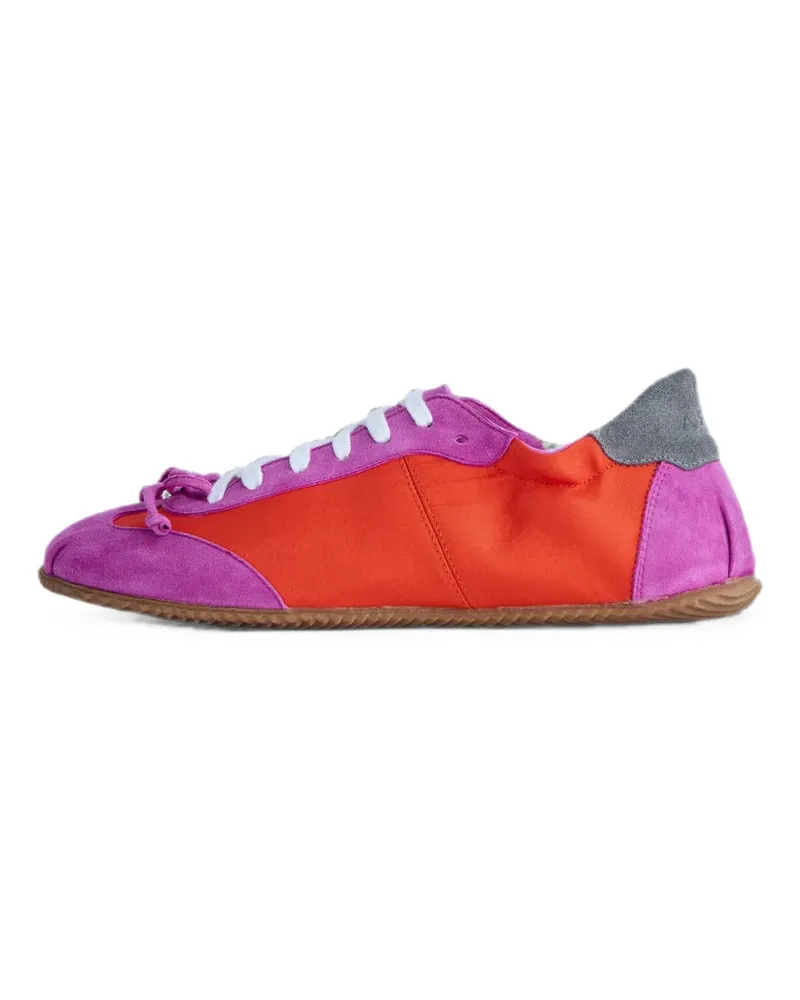 ABRA suede-panelled bow-detail sneakers - Rosa Rosa