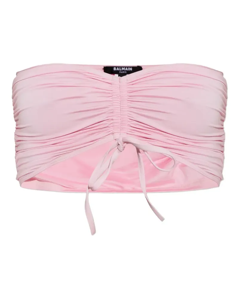 Balmain Gerafftes Bikinioberteil - Rosa Rosa