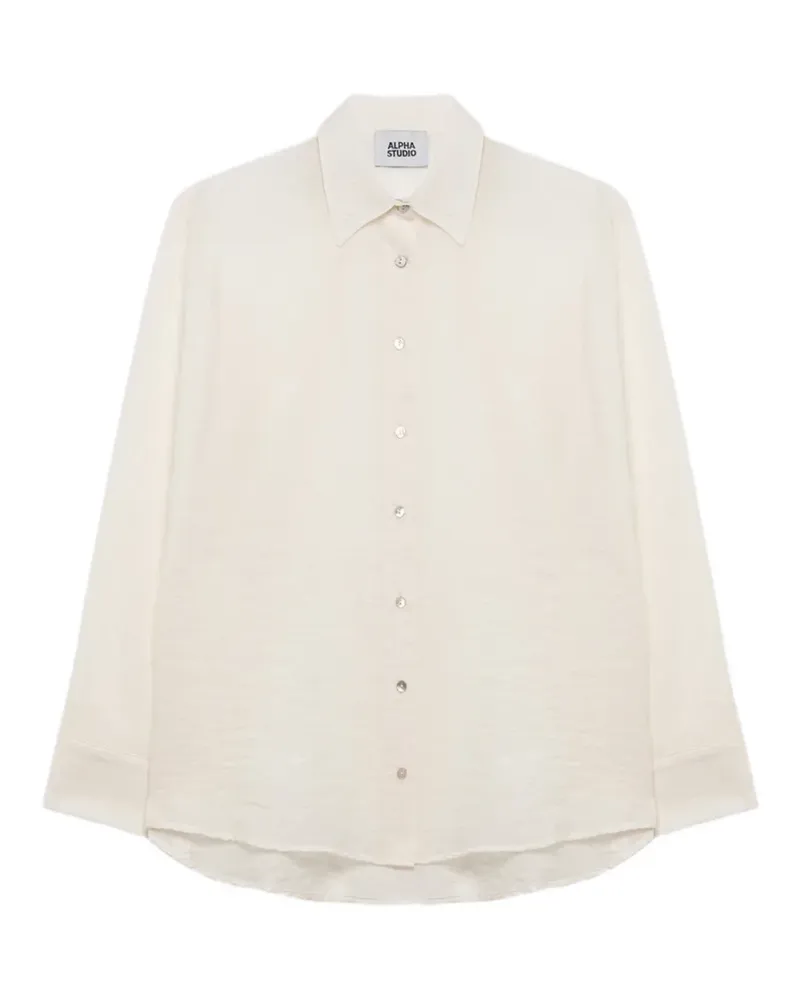 Alpha Studio long-sleeve button-up shirt - Weiß Weiß