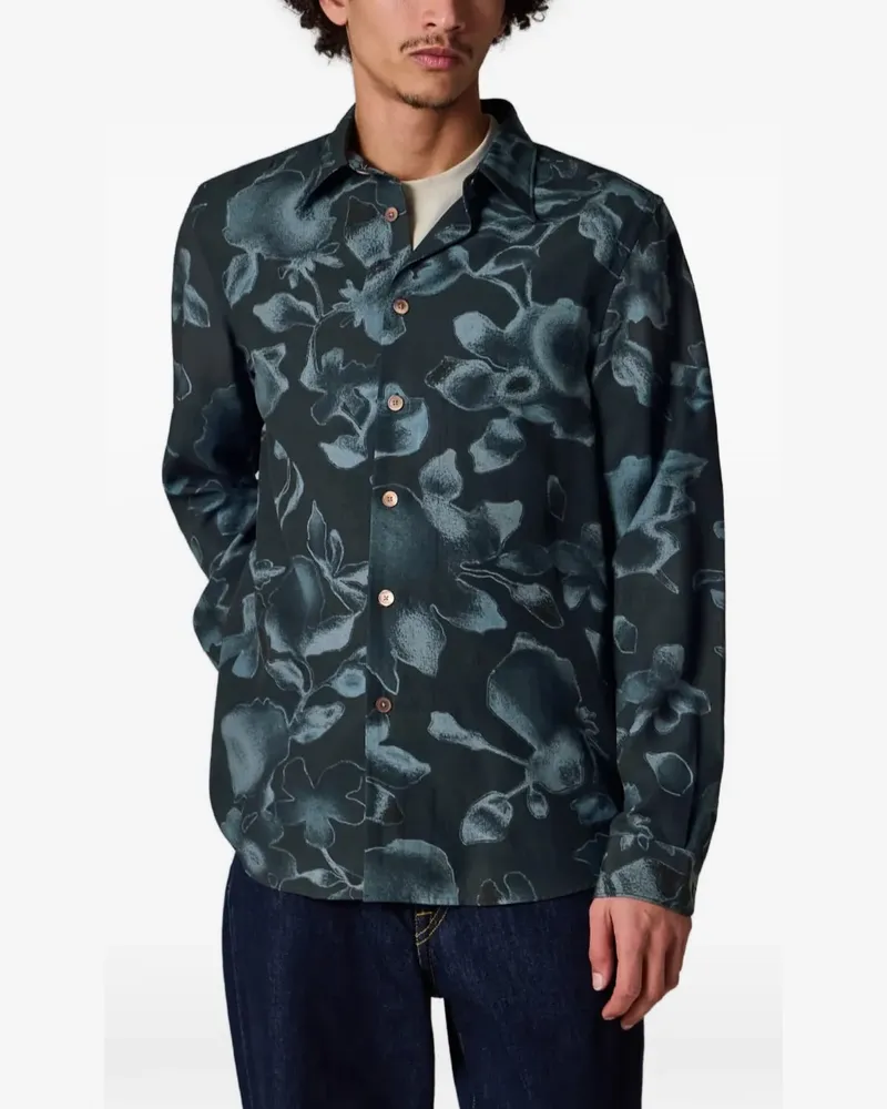 Paul Smith Good Fortune Floral Hemd - Blau Blau