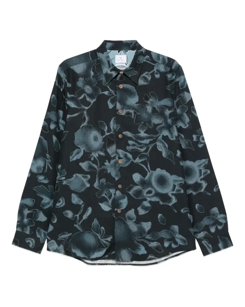 Paul Smith Good Fortune Floral Hemd - Blau Blau