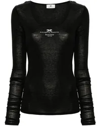 Elisabetta Franchi T-Shirt mit Logo-Print Schwarz