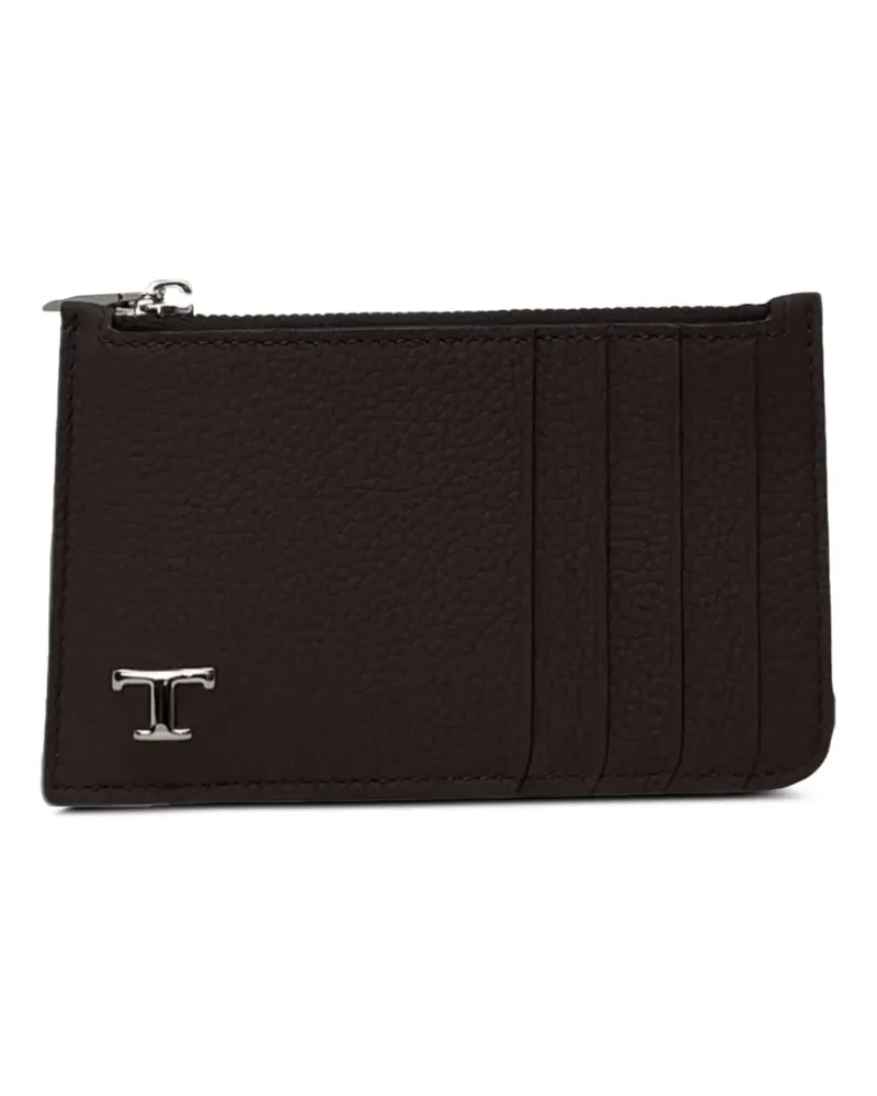 TOD'S T Timeless Kartenetui mit gekörnter Struktur - Braun Braun