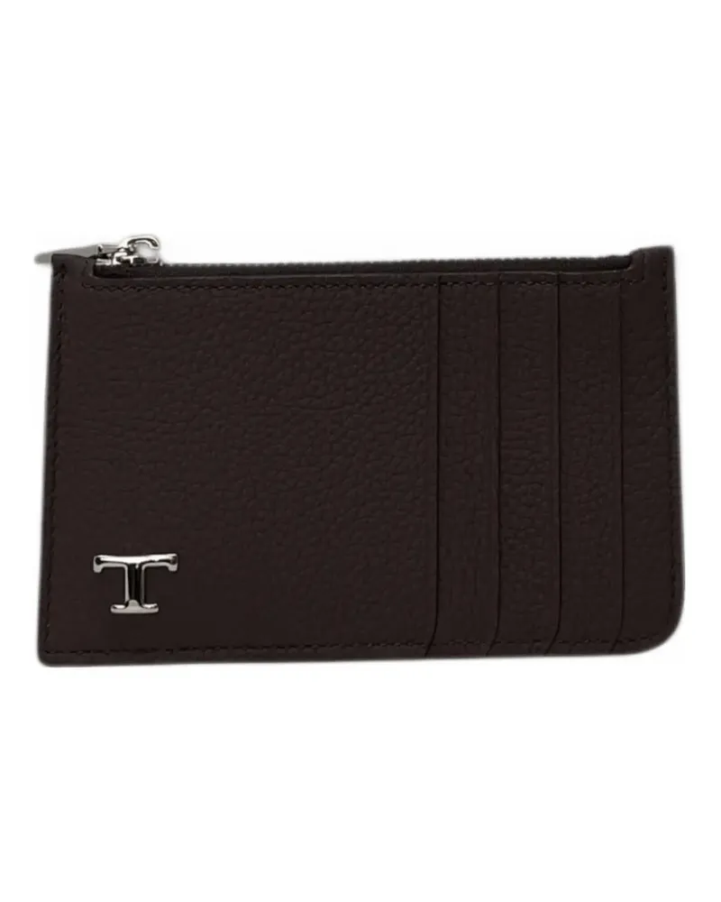 TOD'S T Timeless Kartenetui mit gekörnter Struktur - Braun Braun