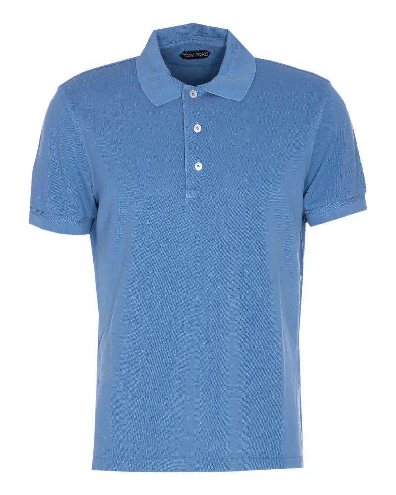 Tom Ford Poloshirt mit kurzen Ärmeln - Blau Blau