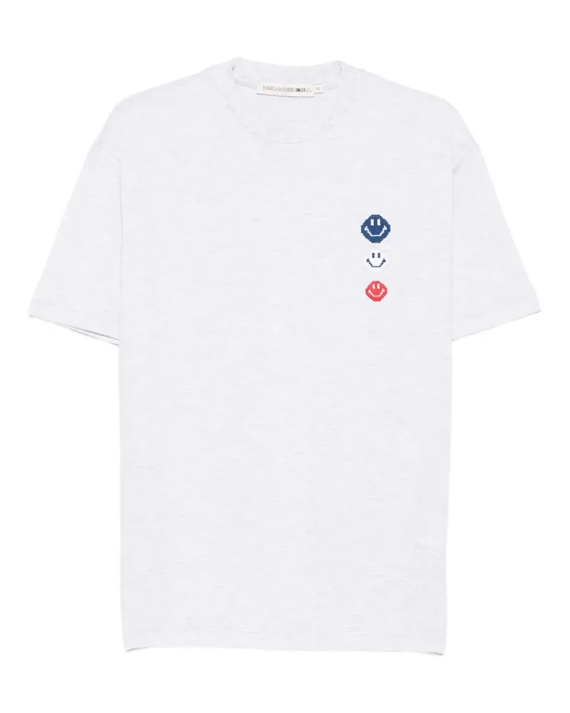Joshua Sanders T-Shirt mit Smiley-Stickerei - Grau Grau