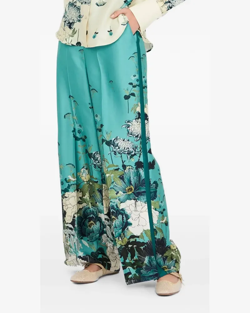 Liu Jo Hose mit Blumen-Print - Grün Grün