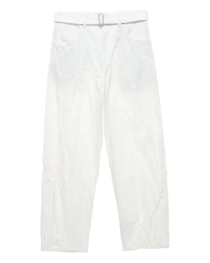 Studio Nicholson Jeans in Knitteroptik mit Gürtel - Weiß Weiß