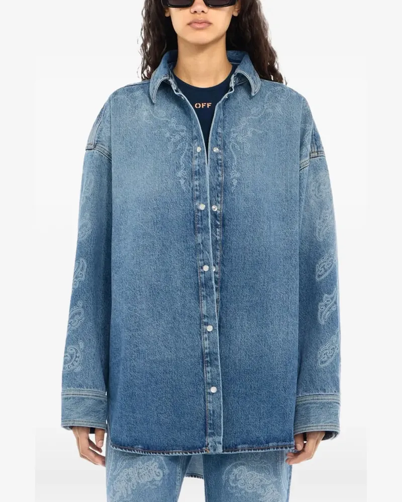OFF-WHITE paisley denim Lover shirt jacket - Blau Blau