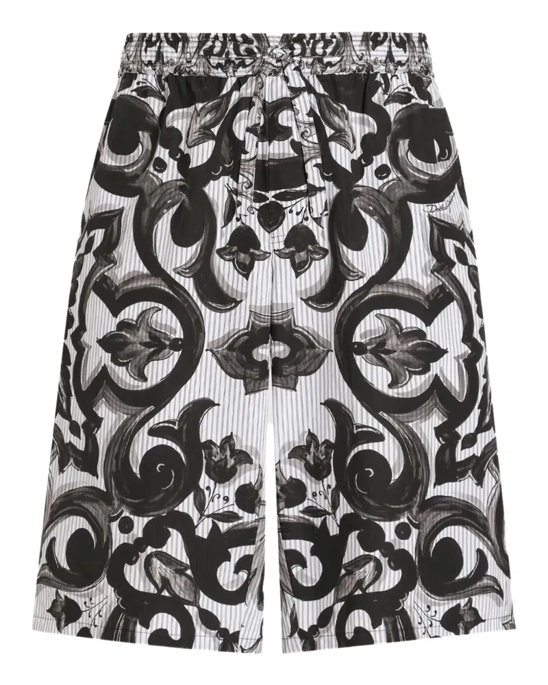 Dolce & Gabbana Shorts mit Maiolica-Print - Schwarz Schwarz