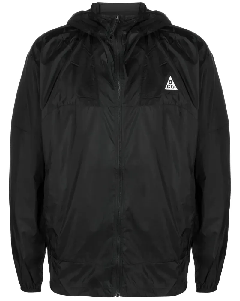 Nike Windbreaker mit Logo-Stickerei - Schwarz Schwarz