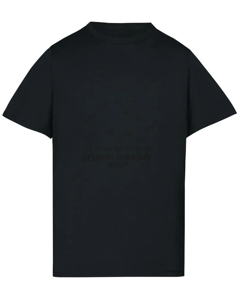 Maison Margiela Numeric T-Shirt mit Logo-Stickerei - Grau Grau