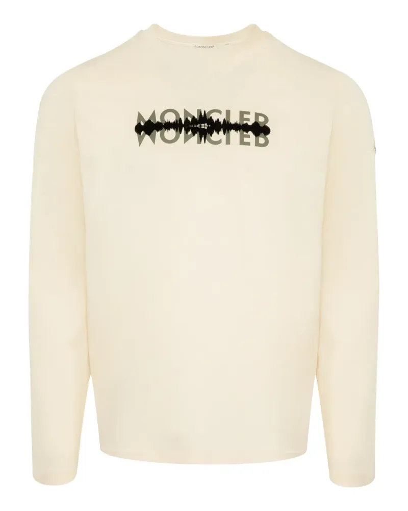 Moncler Langarmshirt mit grafischem Print - Nude Nude