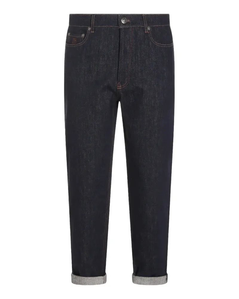 Brunello Cucinelli contrast-stitch jeans - Blau Blau