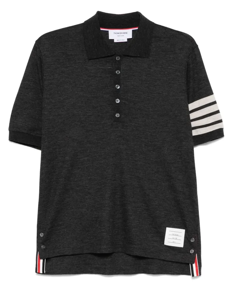 Thom Browne 4-Bar Poloshirt aus Wolle - Grau Grau