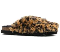 Mules aus Faux Fur - Braun