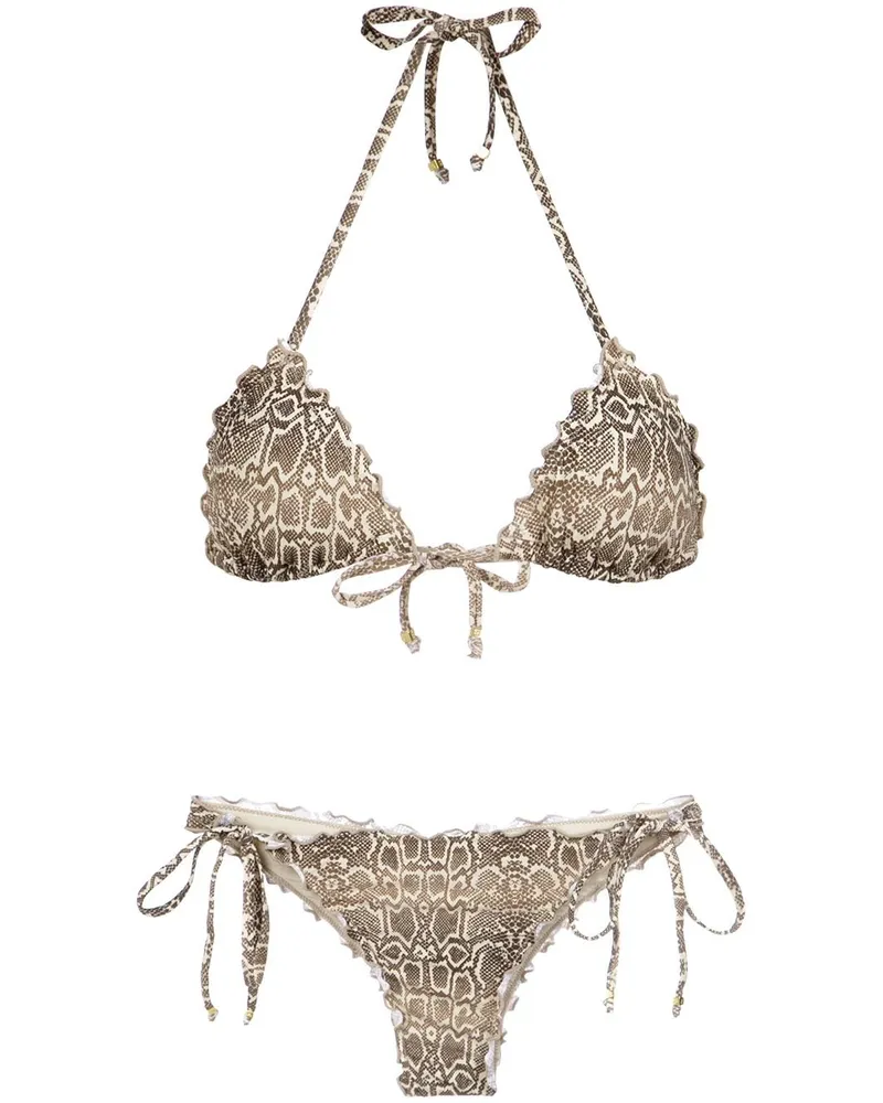 Amir Slama Bikini mit Print - Nude Nude