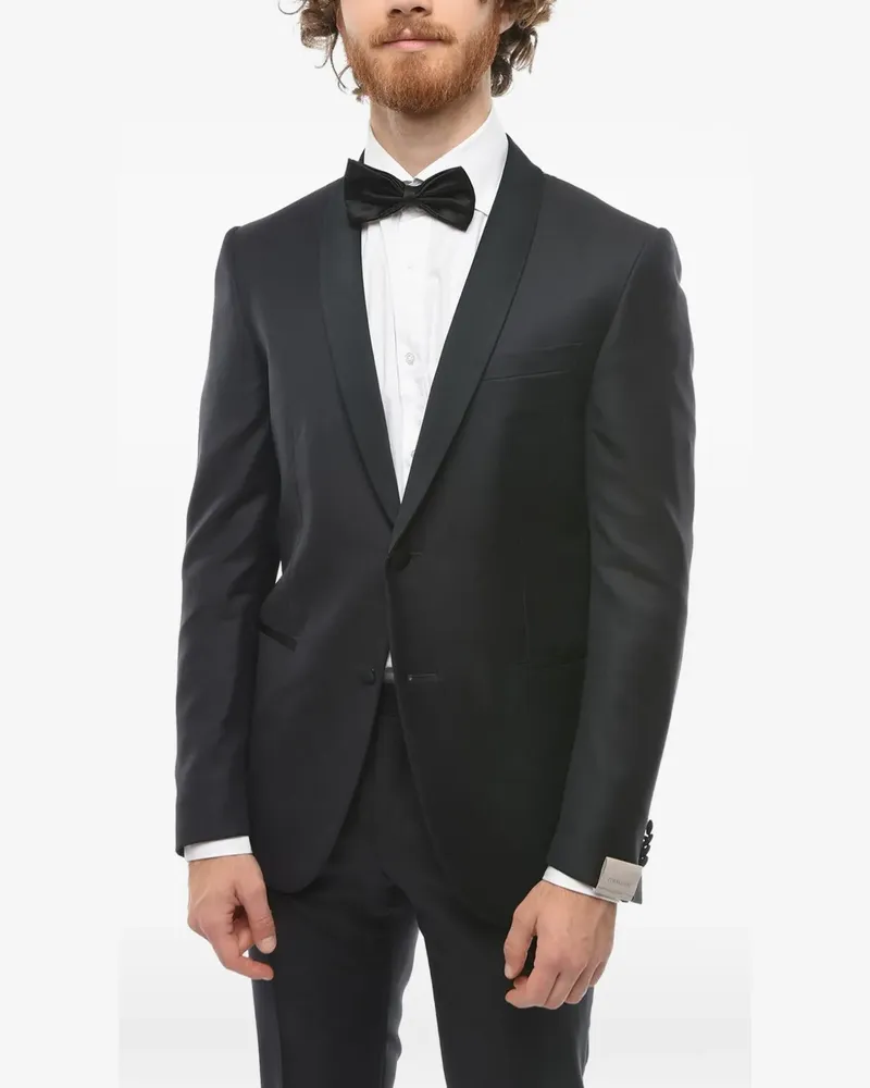Corneliani Ceremony Academy shawl-lapel suit - Schwarz Schwarz