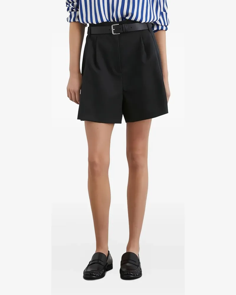 Marc O'Polo Plissierte High-Waist-Shorts - Schwarz Schwarz