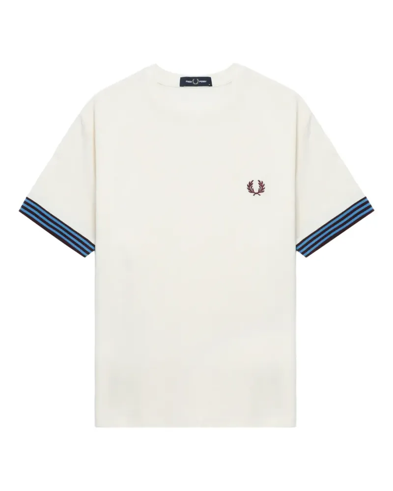 Fred Perry T-Shirt mit Laurel Wreath-Stickerei - Weiß Weiß