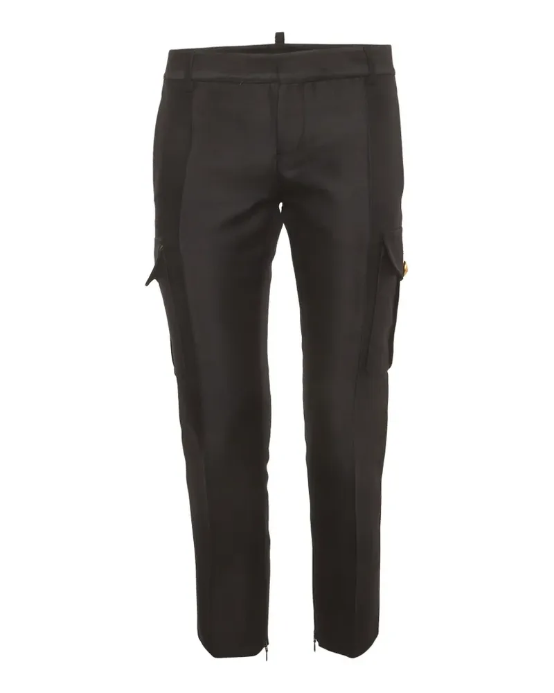 Dsquared2 satin-trim cargo pants - Schwarz Schwarz