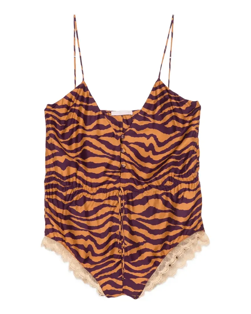 Kristina Ti tiger-print drawstring top - Violett Violett