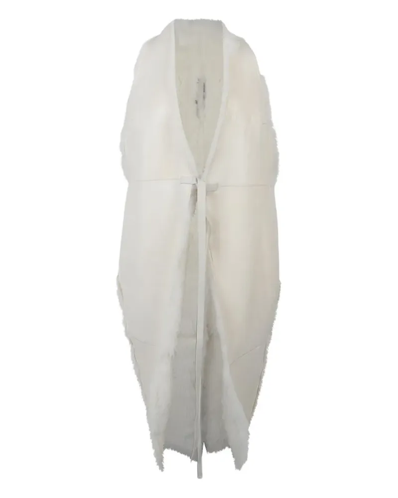Rick Owens Cyclops Pelzmantel - Weiß Weiß