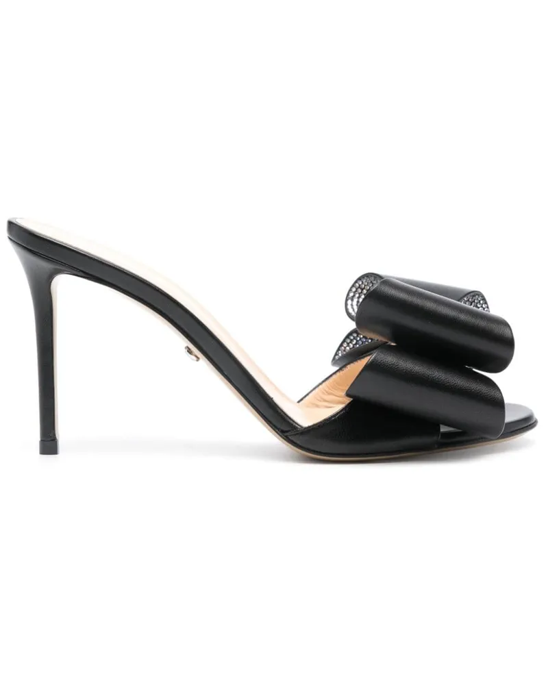 Mach & Mach Mules mit Oversized-Schleife 95mm - Schwarz Schwarz