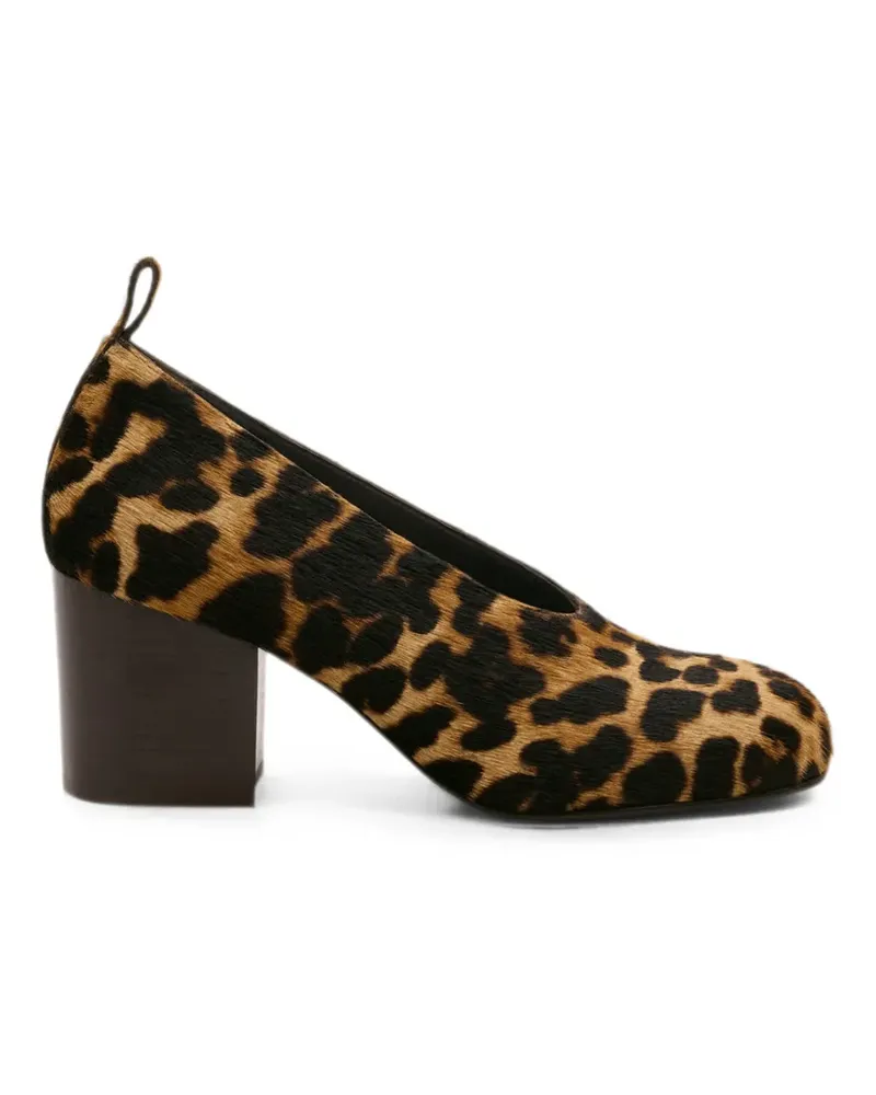 AMI Paris Pumps aus Rindsleder mit Leopardenmuster - Nude Nude