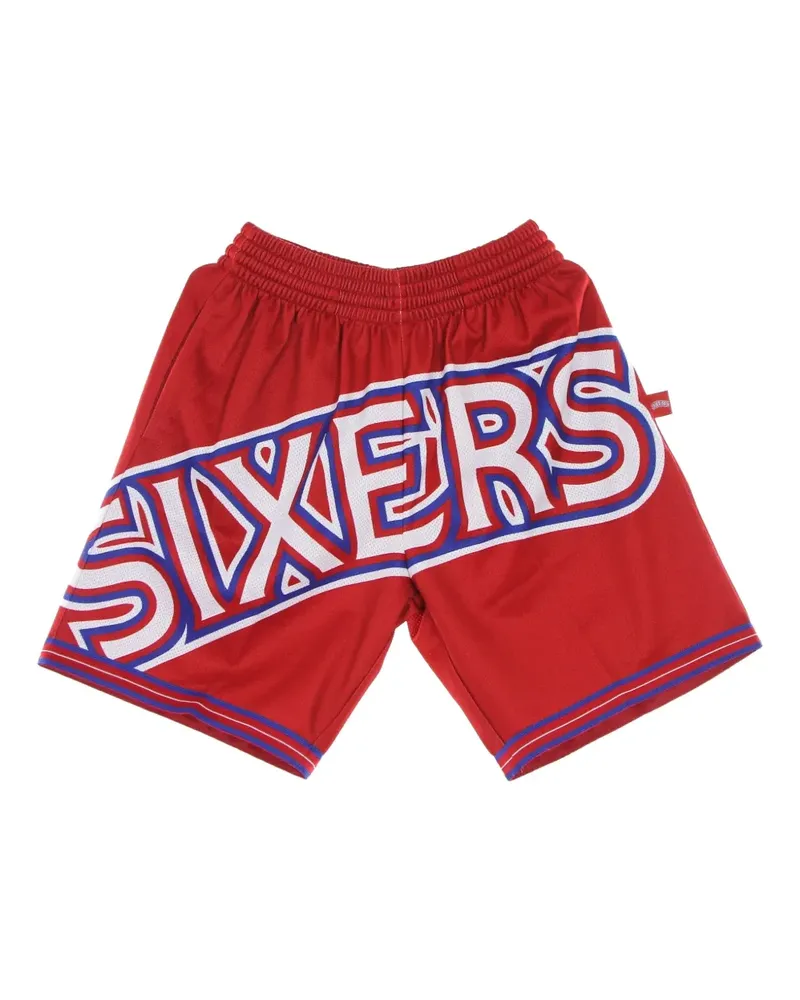 Mitchell & Ness Shorts mit Logo-Print - Rot Rot