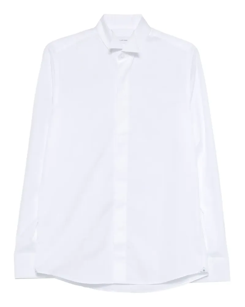 Tagliatore Row Hemd mit spitzem Kragen - Weiß Weiß