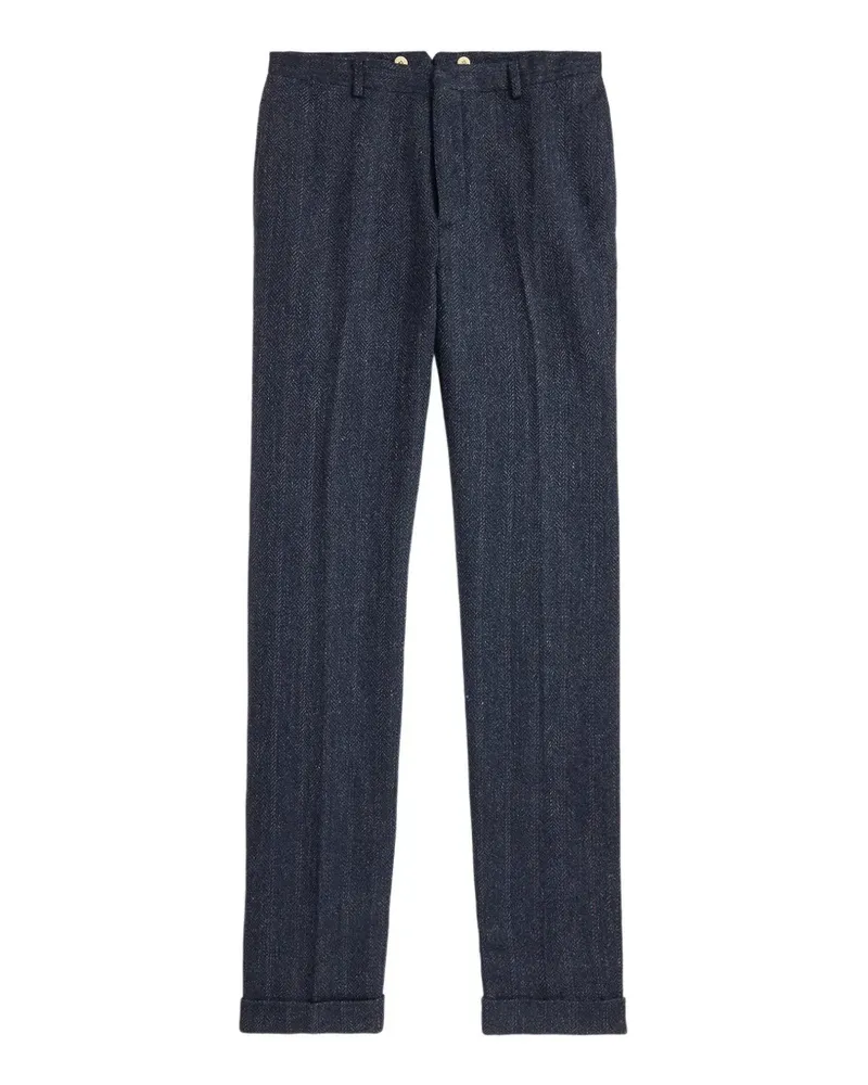 Ralph Lauren Hose mit Fischgrätenmuster - Blau Blau