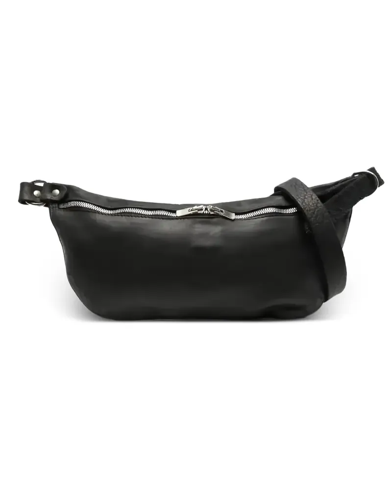 GUIDI Schultertasche mit Reißverschluss - Schwarz Schwarz