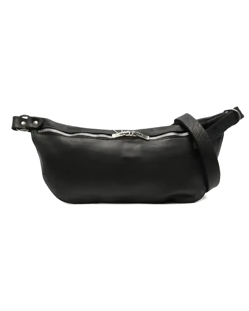 GUIDI Schultertasche mit Reißverschluss - Schwarz Schwarz
