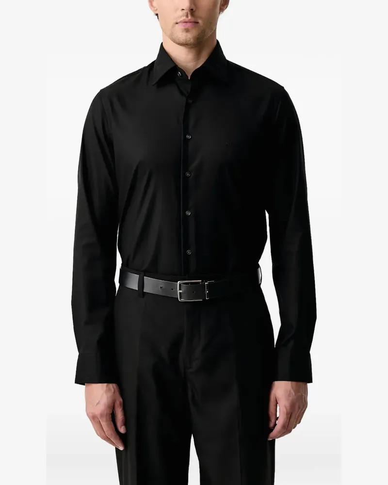 Michael Kors logo-embroidered shirt - Schwarz Schwarz