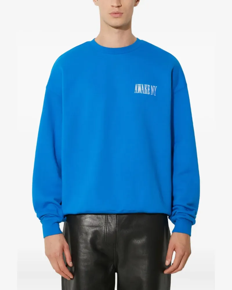 AWAKE NY Sweatshirt mit Stickerei - Blau Blau