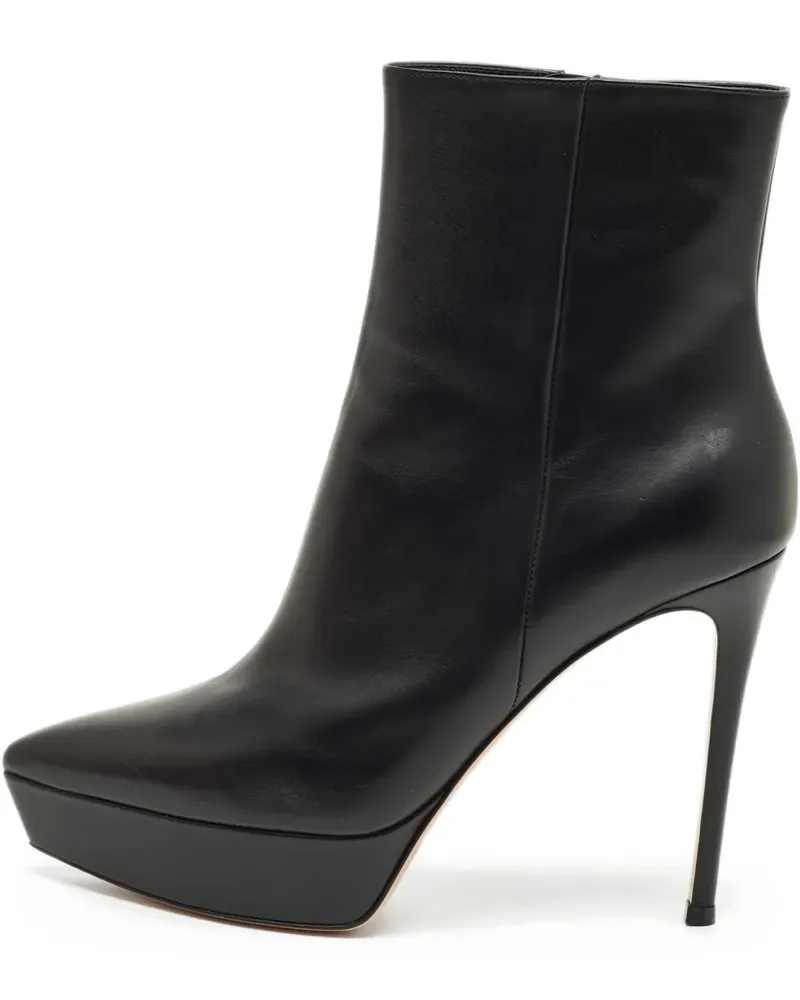 Gianvito Rossi leather platform booties - Schwarz Schwarz