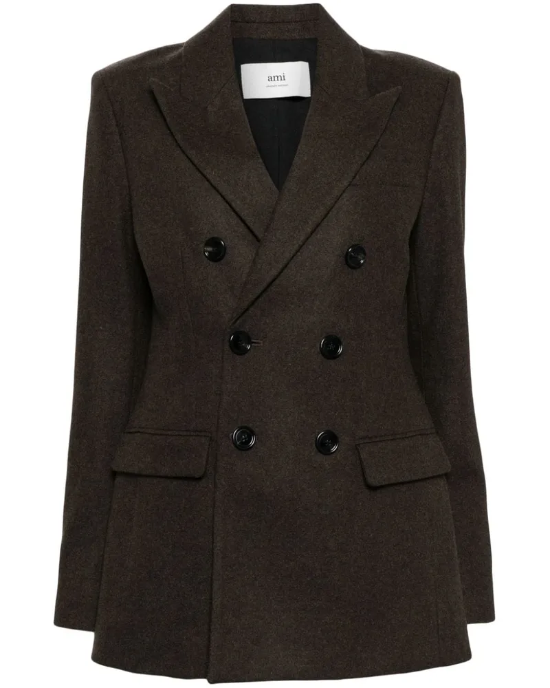 AMI Paris Doppelreihiger Blazer - Braun Braun