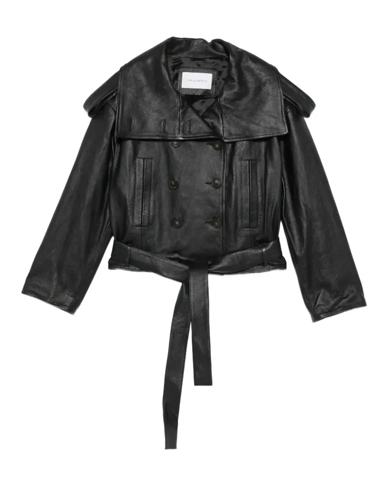 7 for all mankind Doppelreihige Lederjacke - Schwarz Schwarz